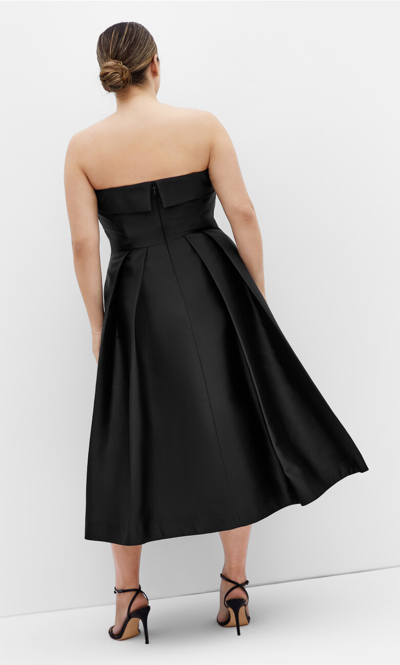 Tiffany Strapless Midi Dress - black