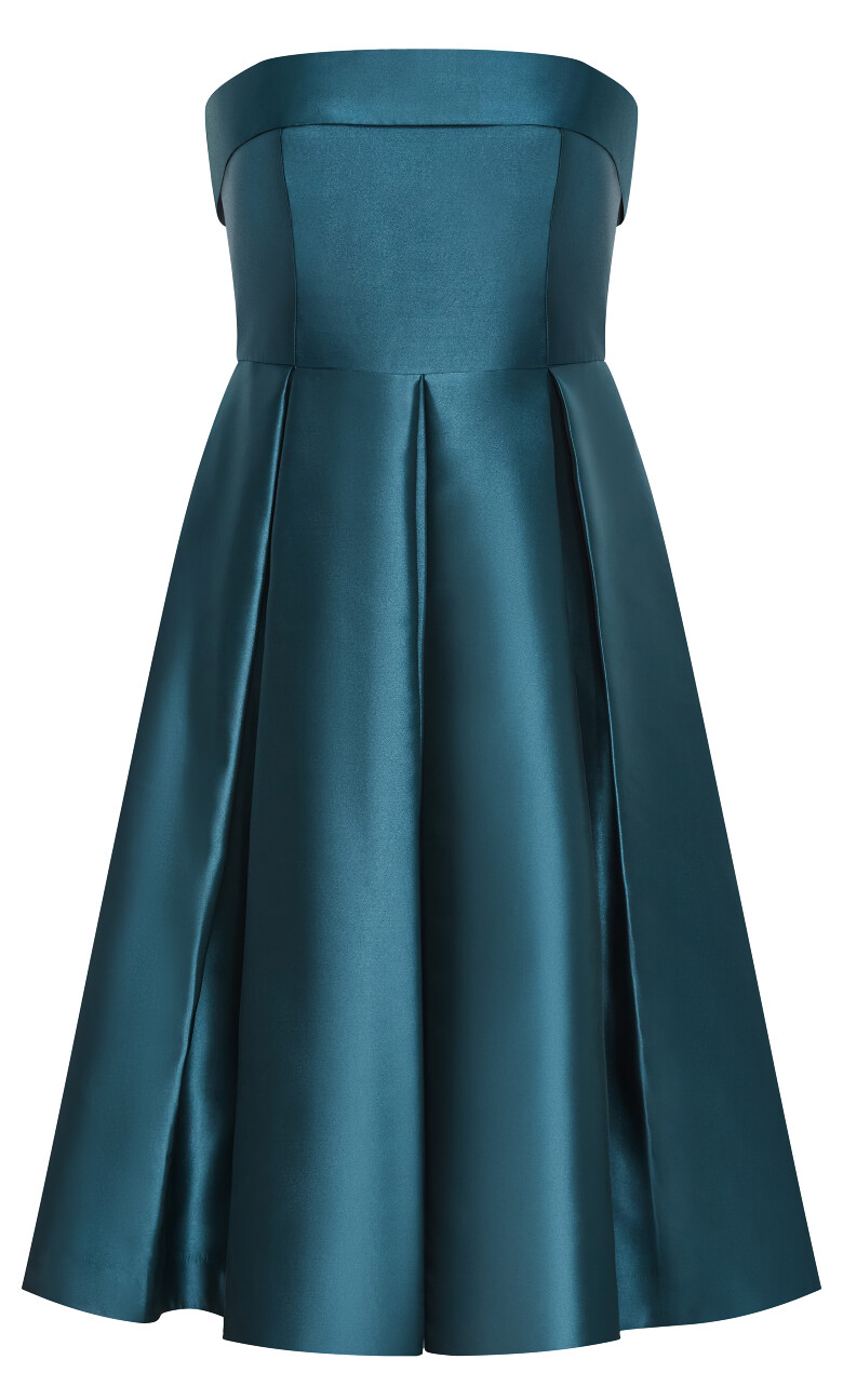 Tiffany Strapless Midi Dress - deep teal