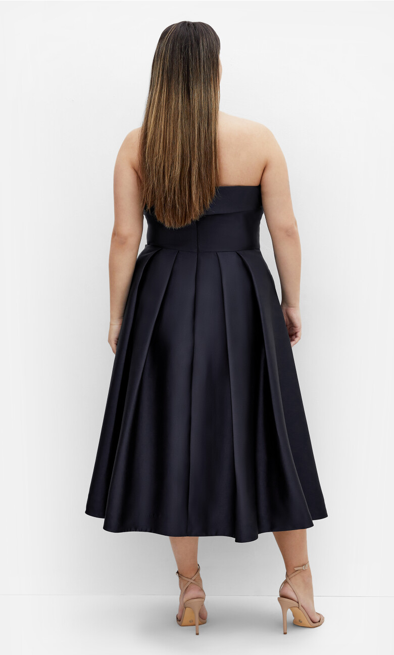 Tiffany Strapless Midi Dress - navy