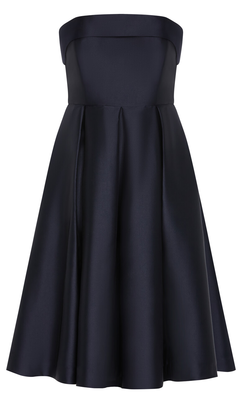 Tiffany Strapless Midi Dress - navy
