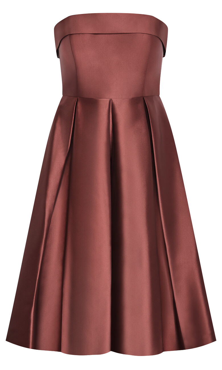 Tiffany Strapless Midi Dress - sable