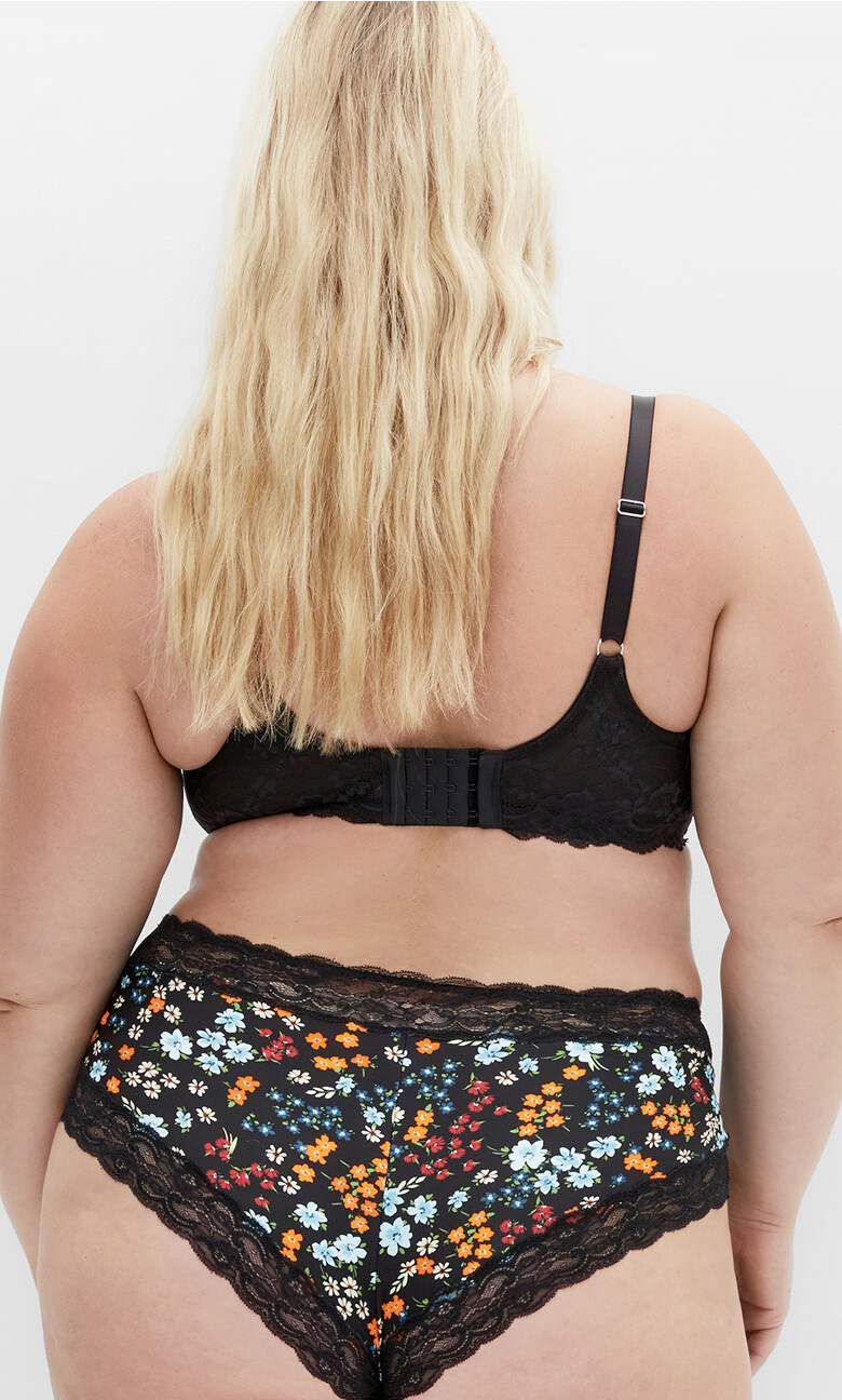 Hailey Contour Print Bra - black