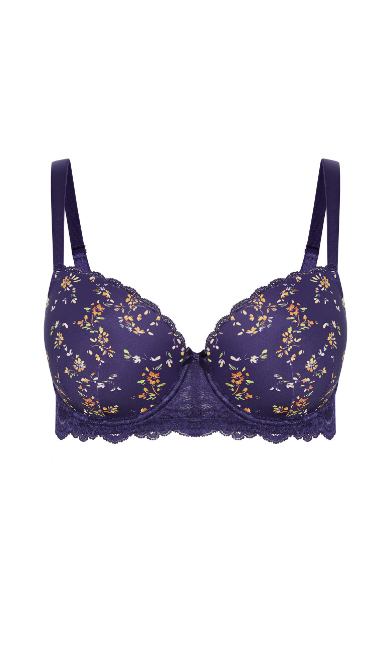 Hailey Print Contour Bra - sapphire