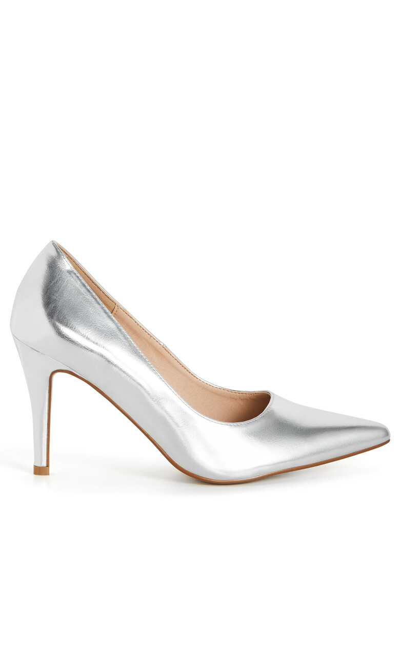 WIDE FIT Petunia Pump - silver