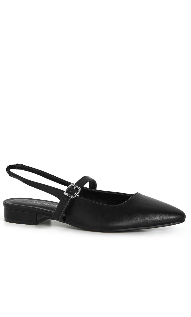 WIDE FIT Peasley Slingback - black matte