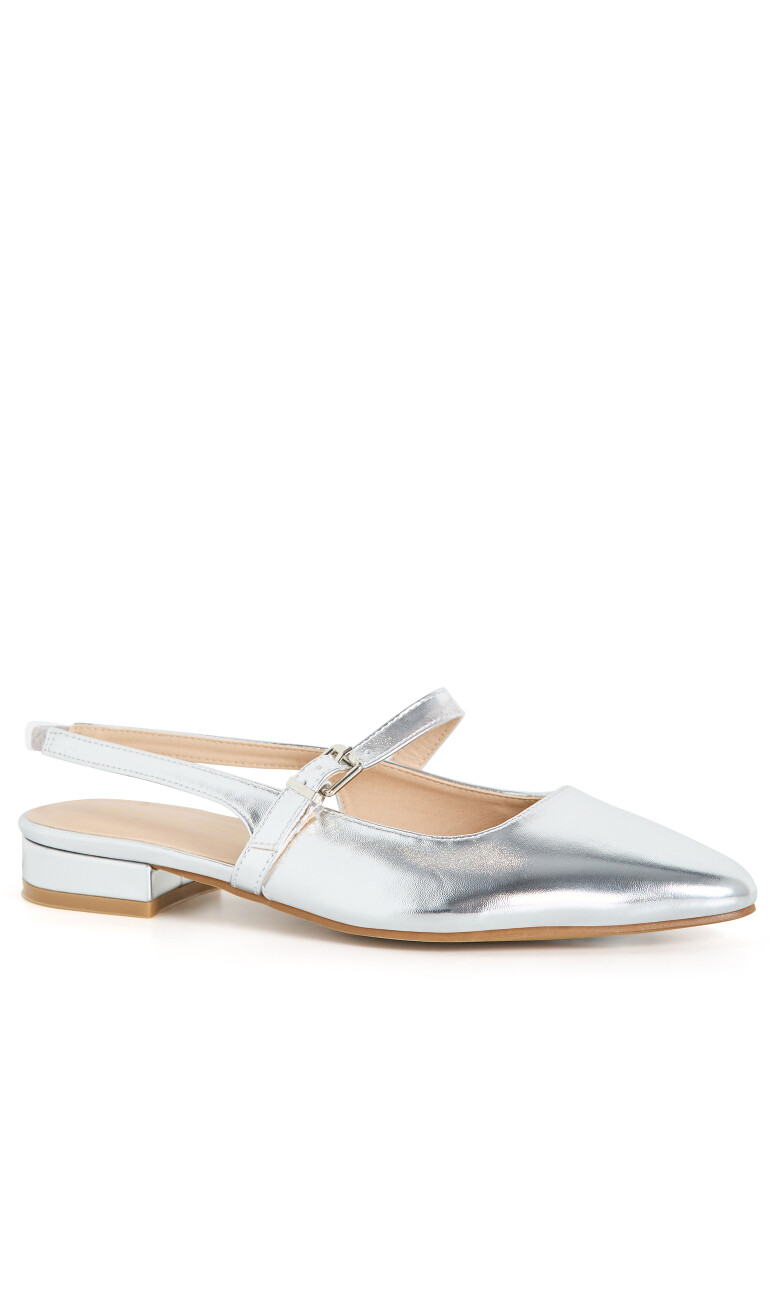 WIDE FIT Peasley Slingback - silver