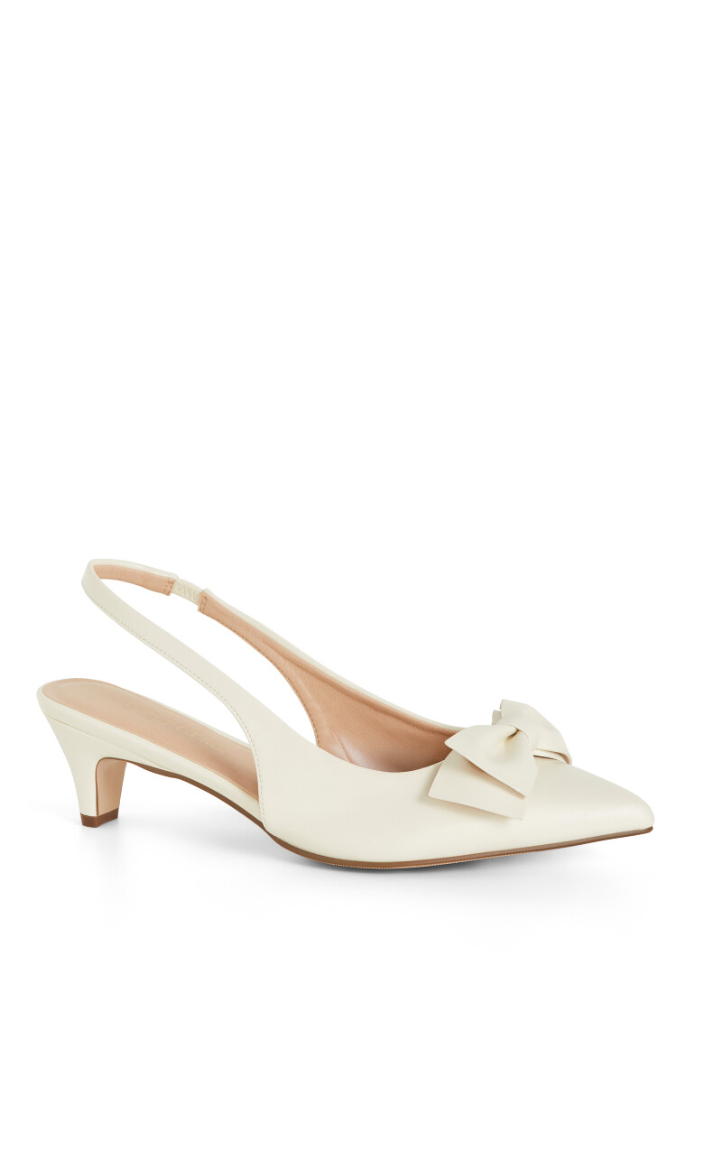 WIDE FIT Bianca Bow Slingback - cream