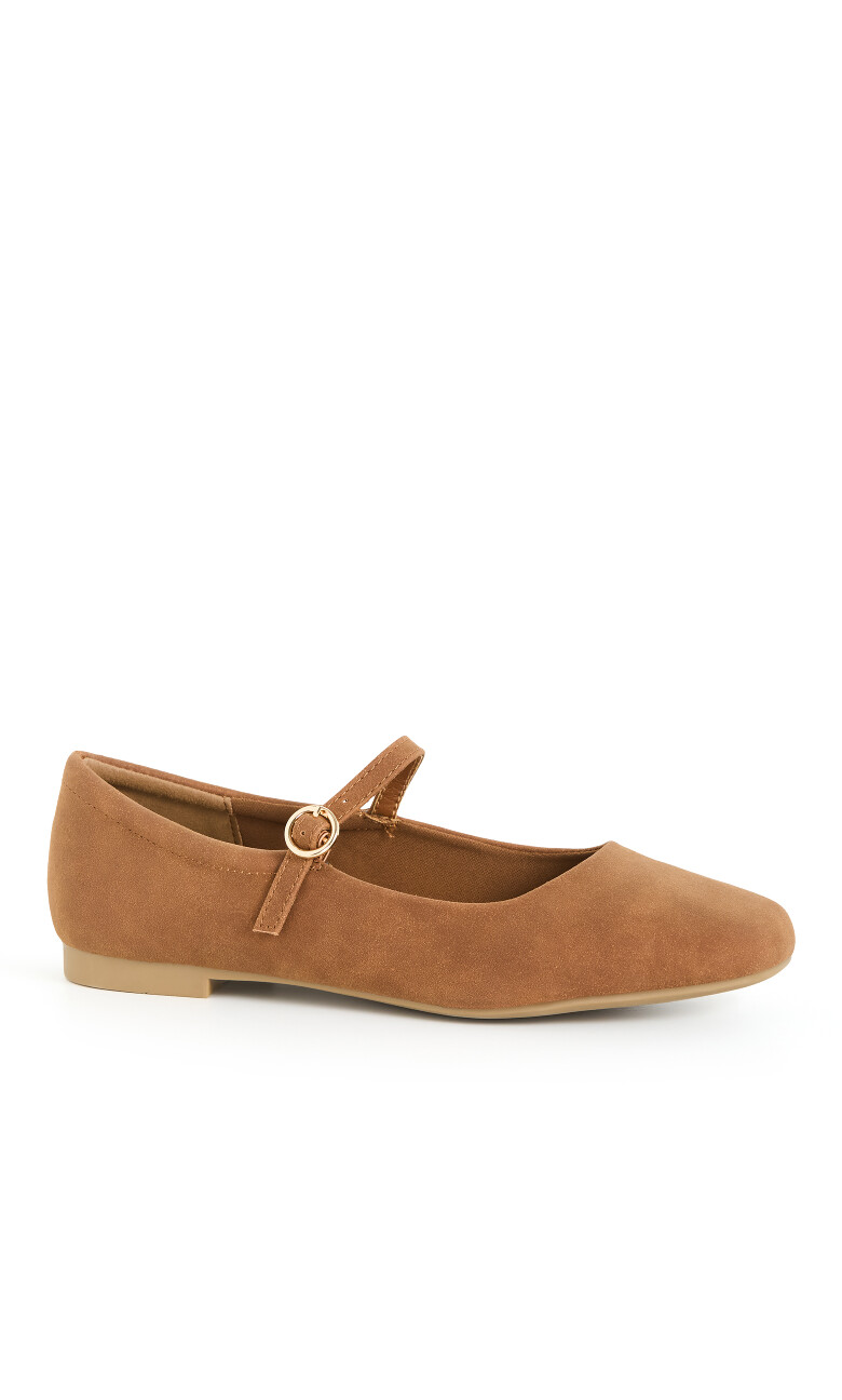 WIDE FIT Sofia Ballerina - tan
