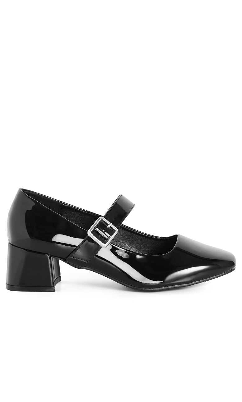 WIDE FIT Mary Jane Block Heel - black
