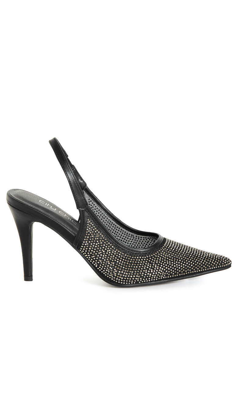WIDE FIT Party Bling Slingback - black