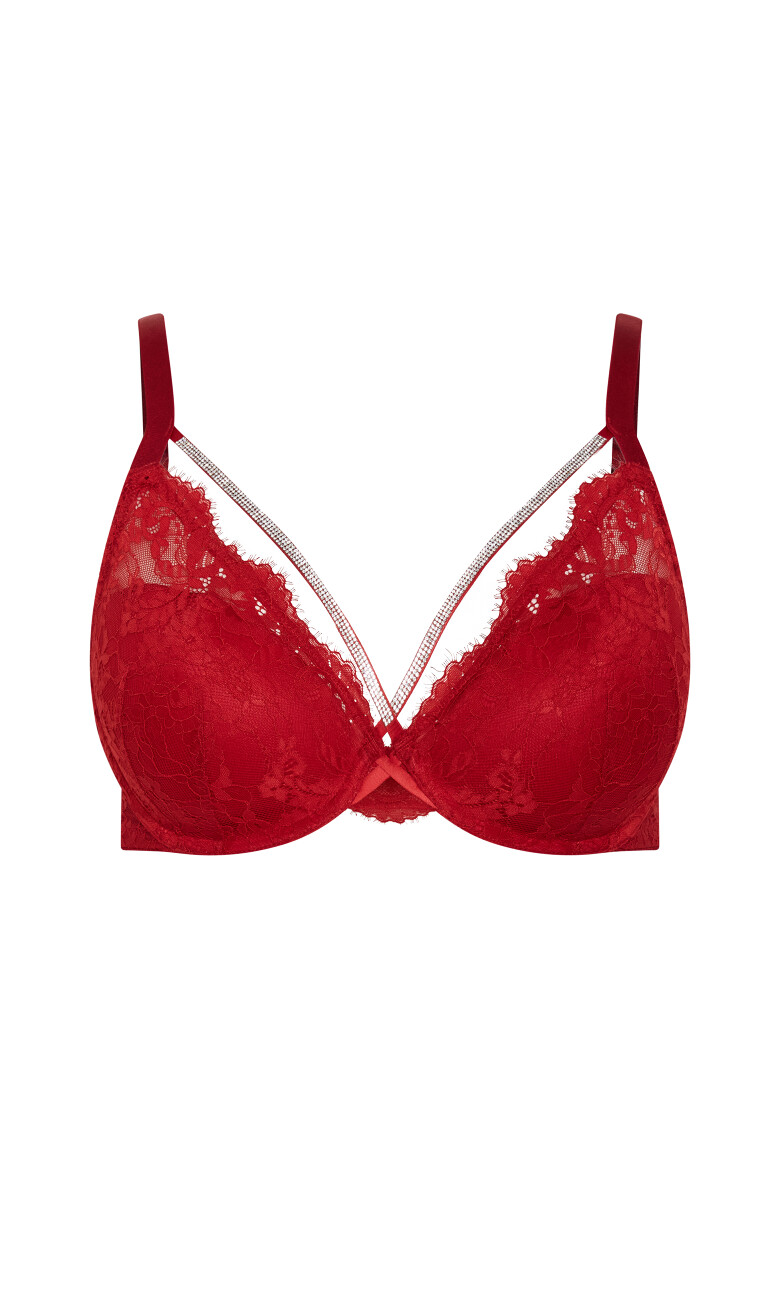 Josephine Contour Plunge Bra - red