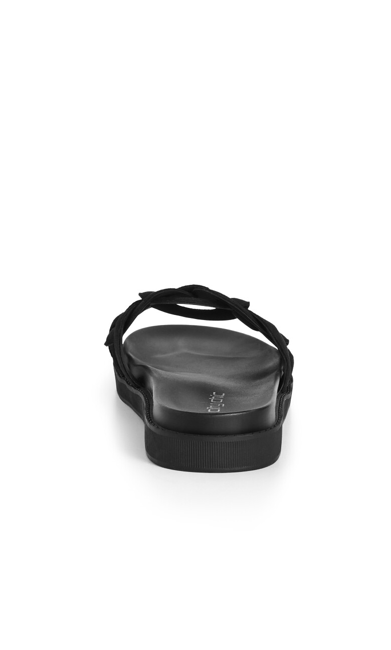 WIDE FIT Star Weave Slide - black