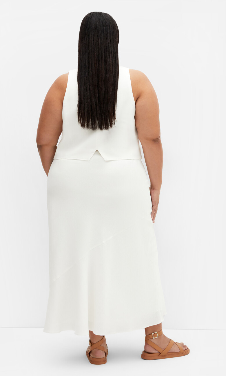 Sylvie Linen Vest - ivory