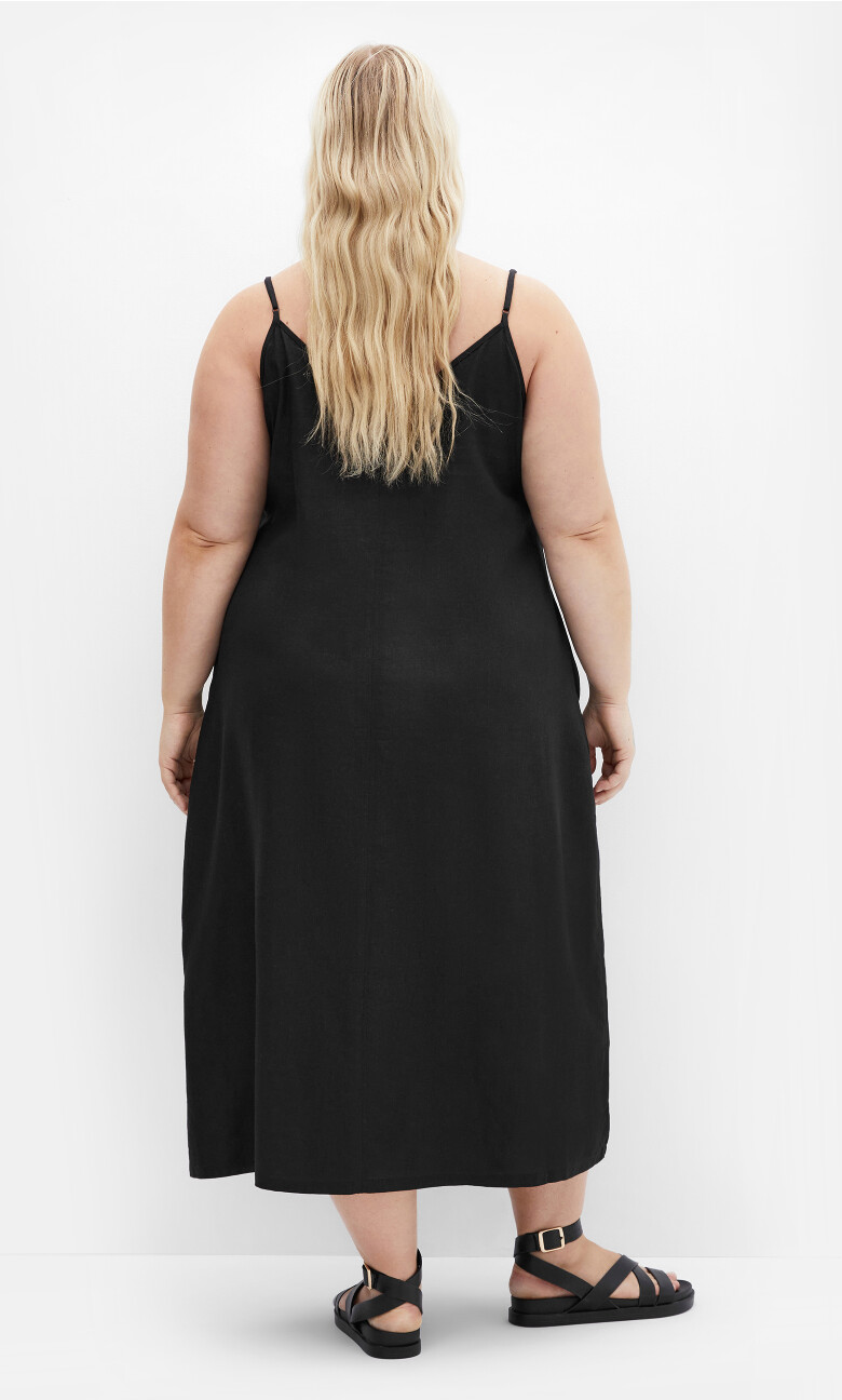 Jayda V Neck Maxi Dress - black