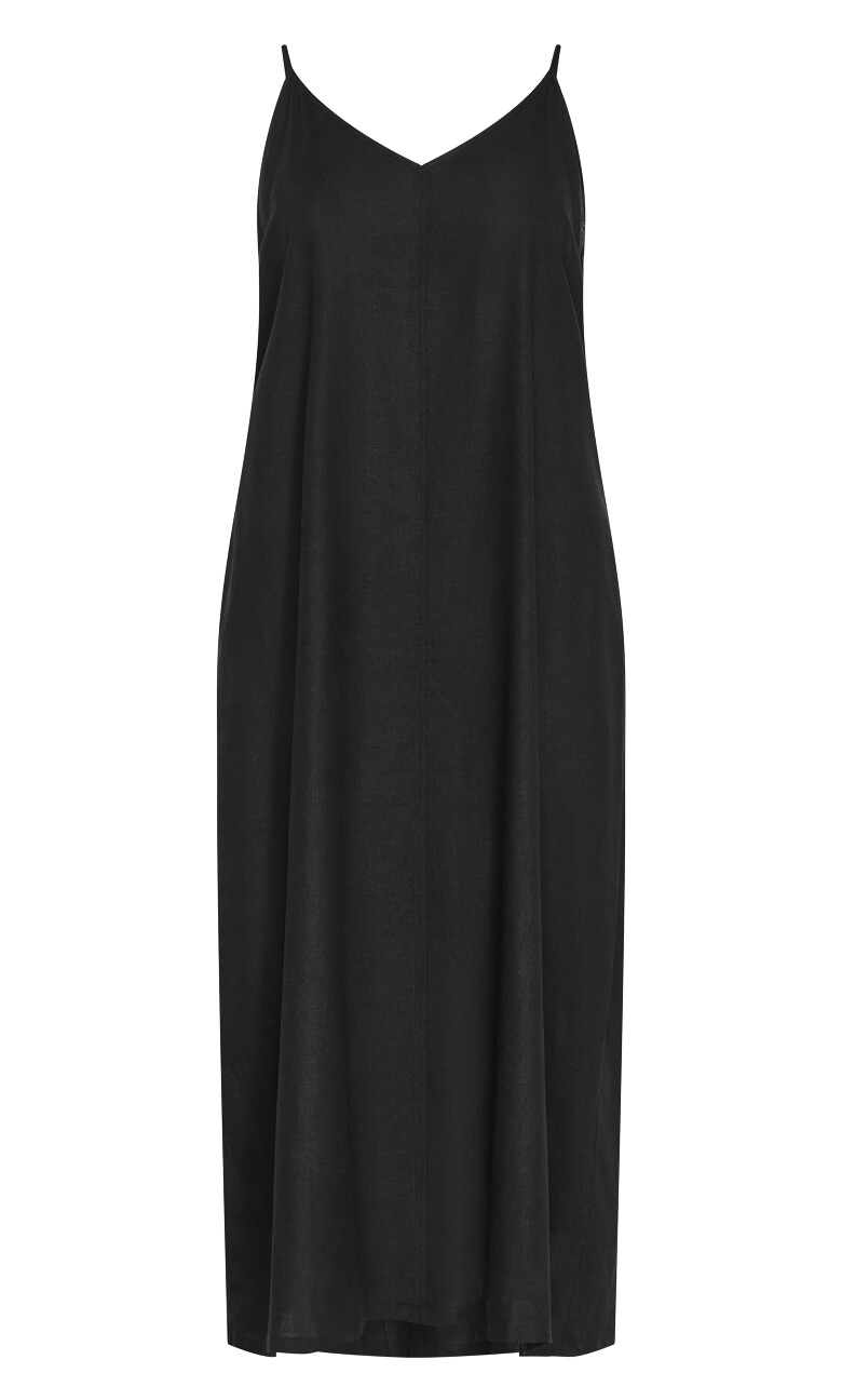 Jayda V Neck Maxi Dress - black