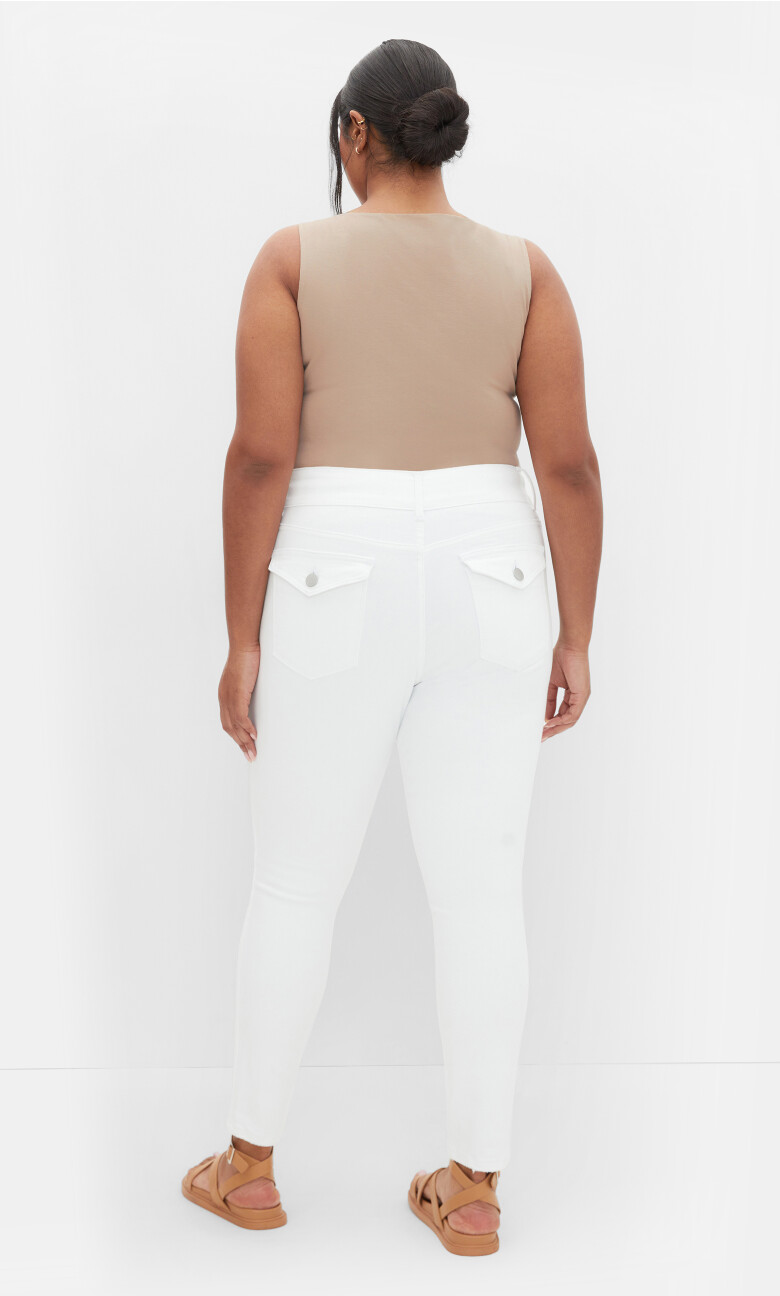 Asha Fit Ally Skinny Jean - ivory