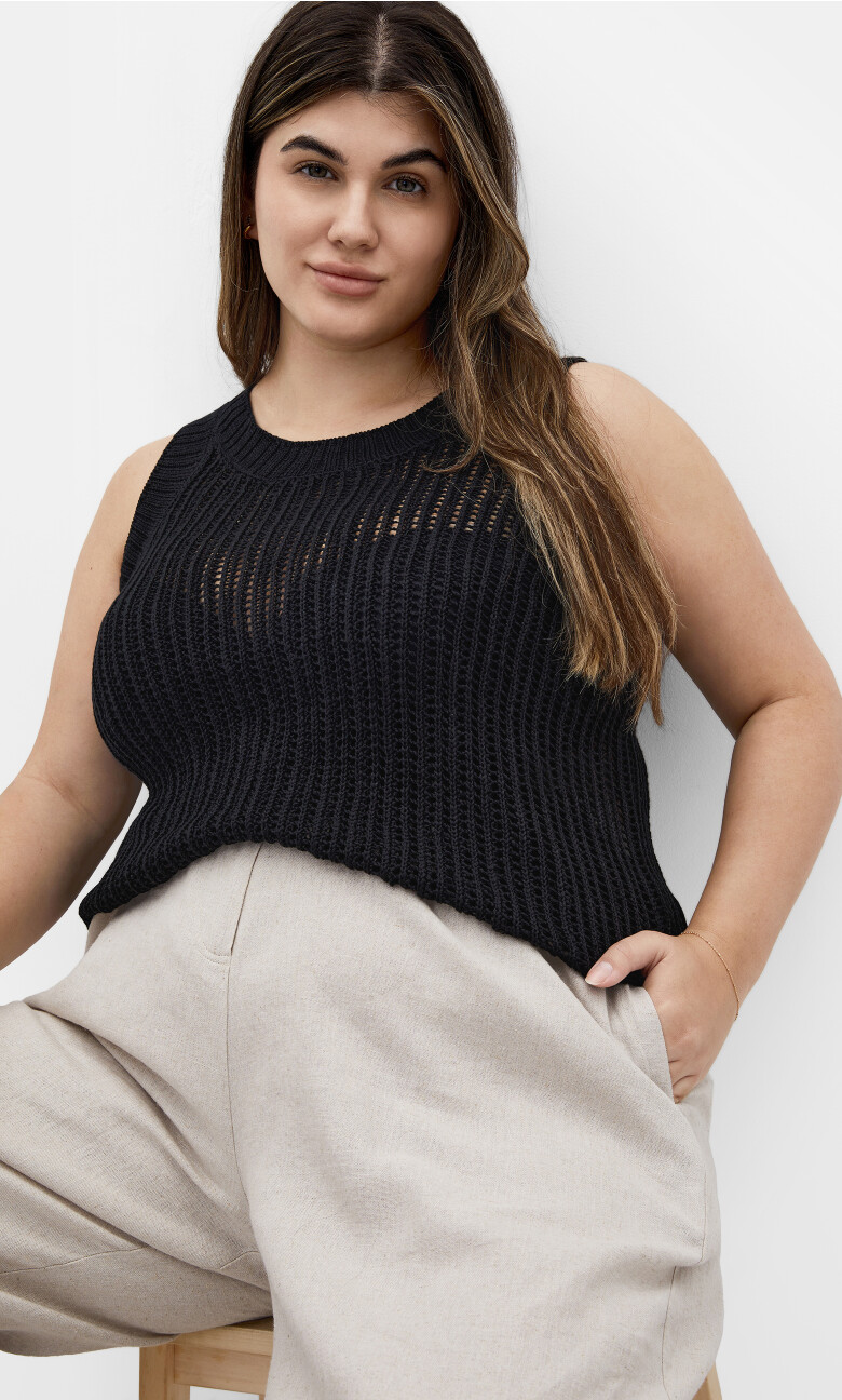 Talia Knit Tank - black