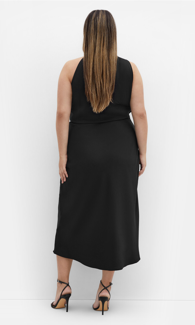 Limelight Halter Midi Dress - black