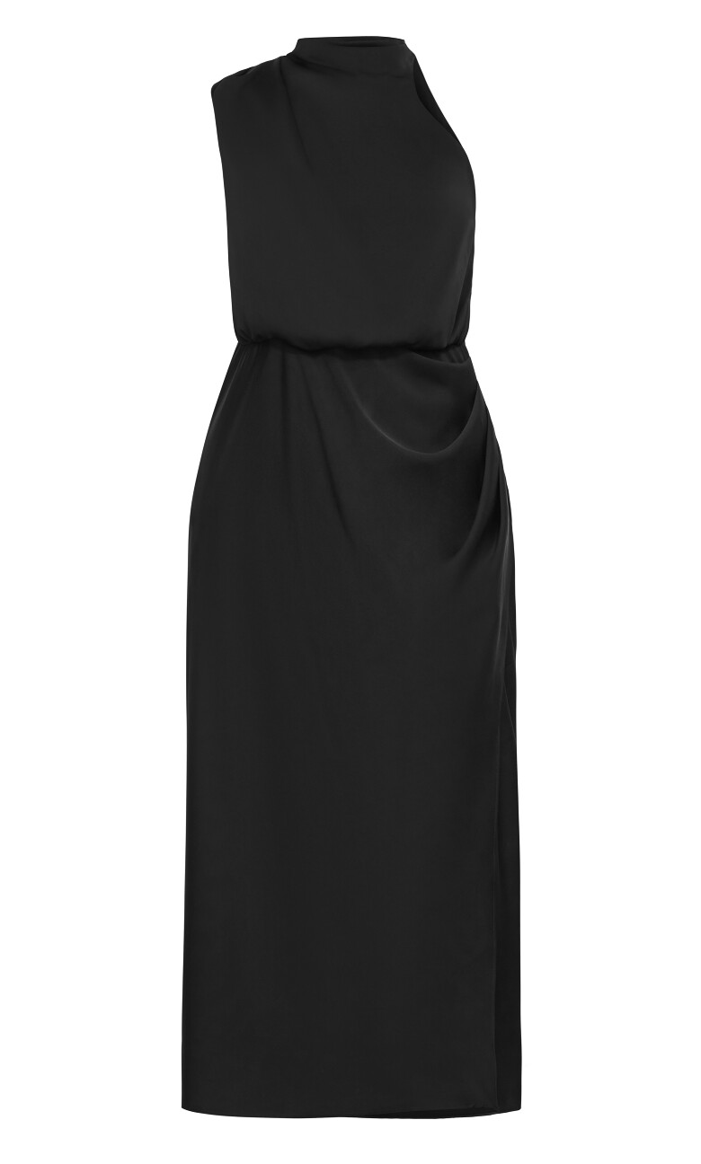 Limelight Halter Midi Dress - black