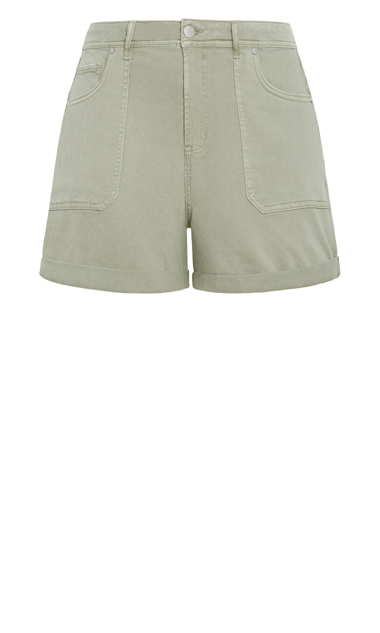 Denim Safari Short - khaki