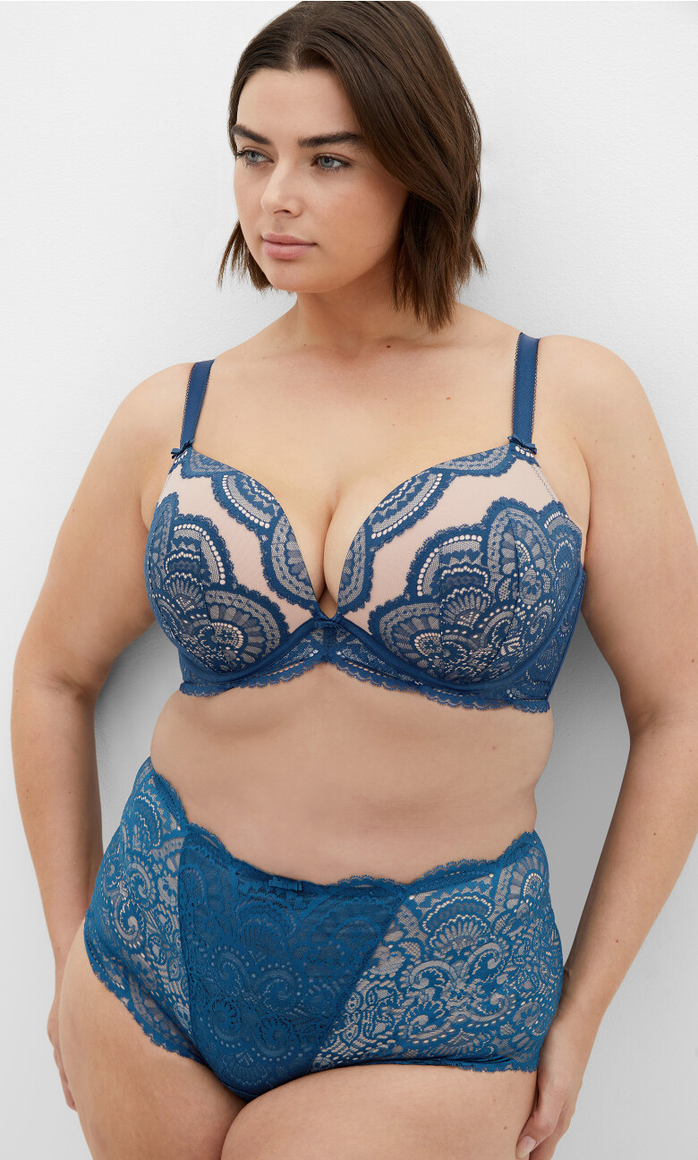 Plus Size Ophelia Push Up Bra - Lagoon