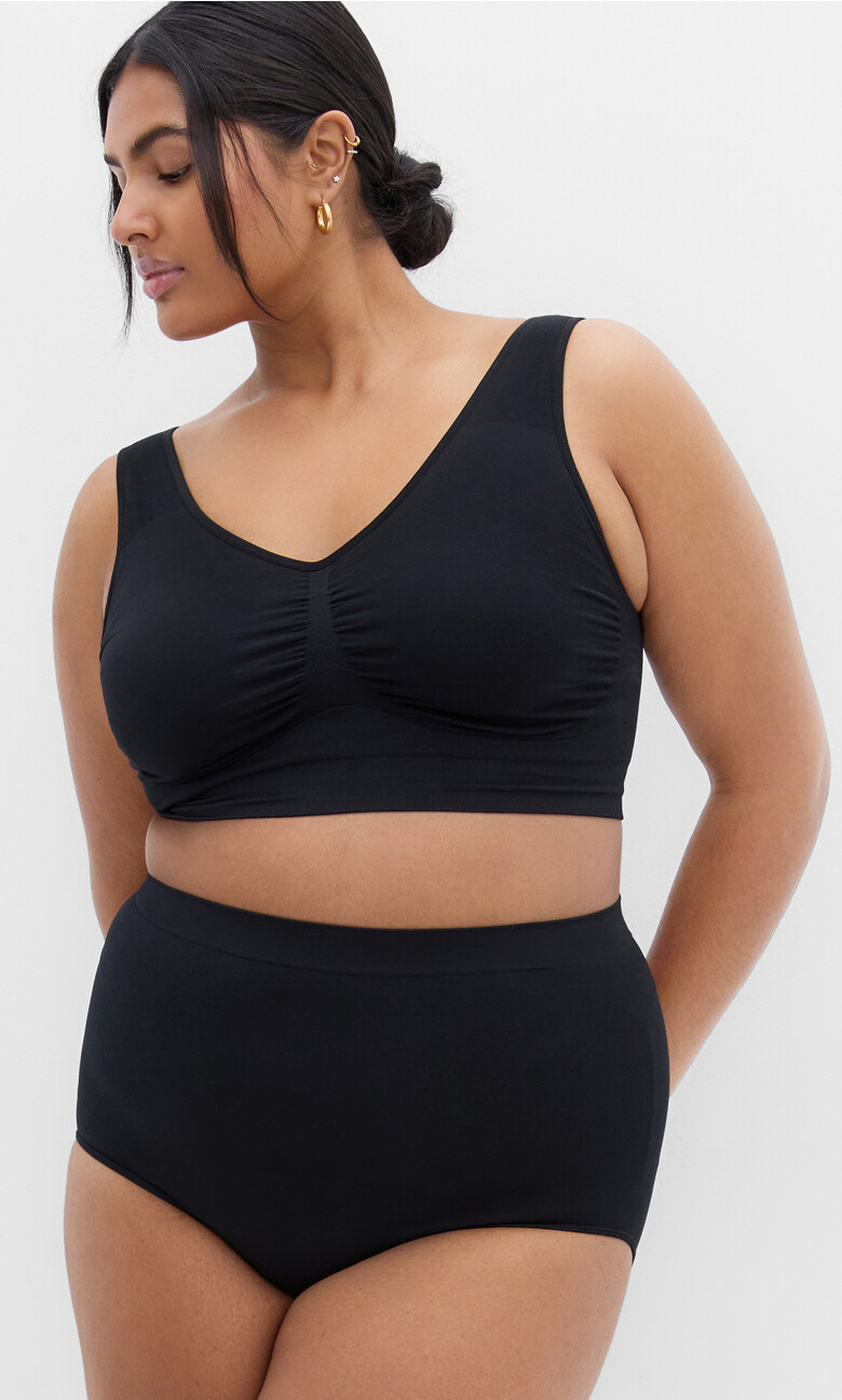Plus Size S&C Seamless Fb 3Pk - Black