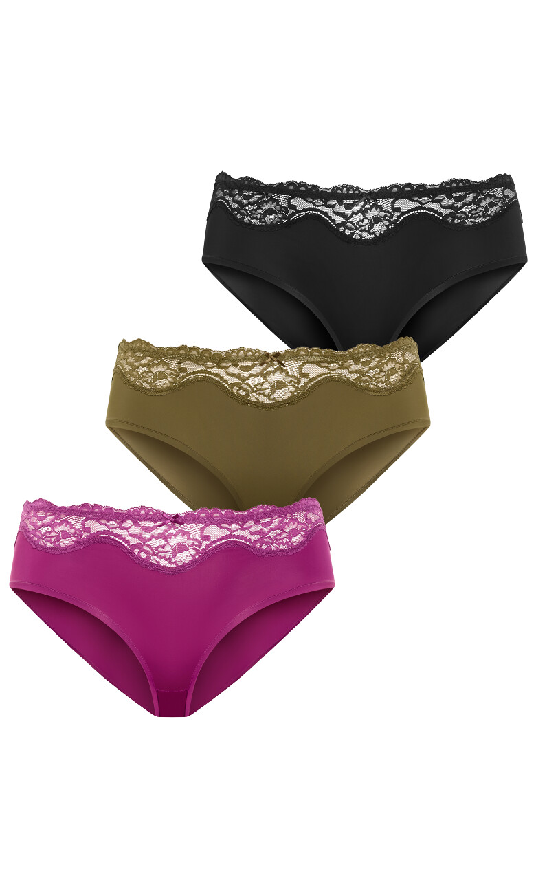 Smooth & Chic 3 Pack Micro Shorty - amethyst olive black