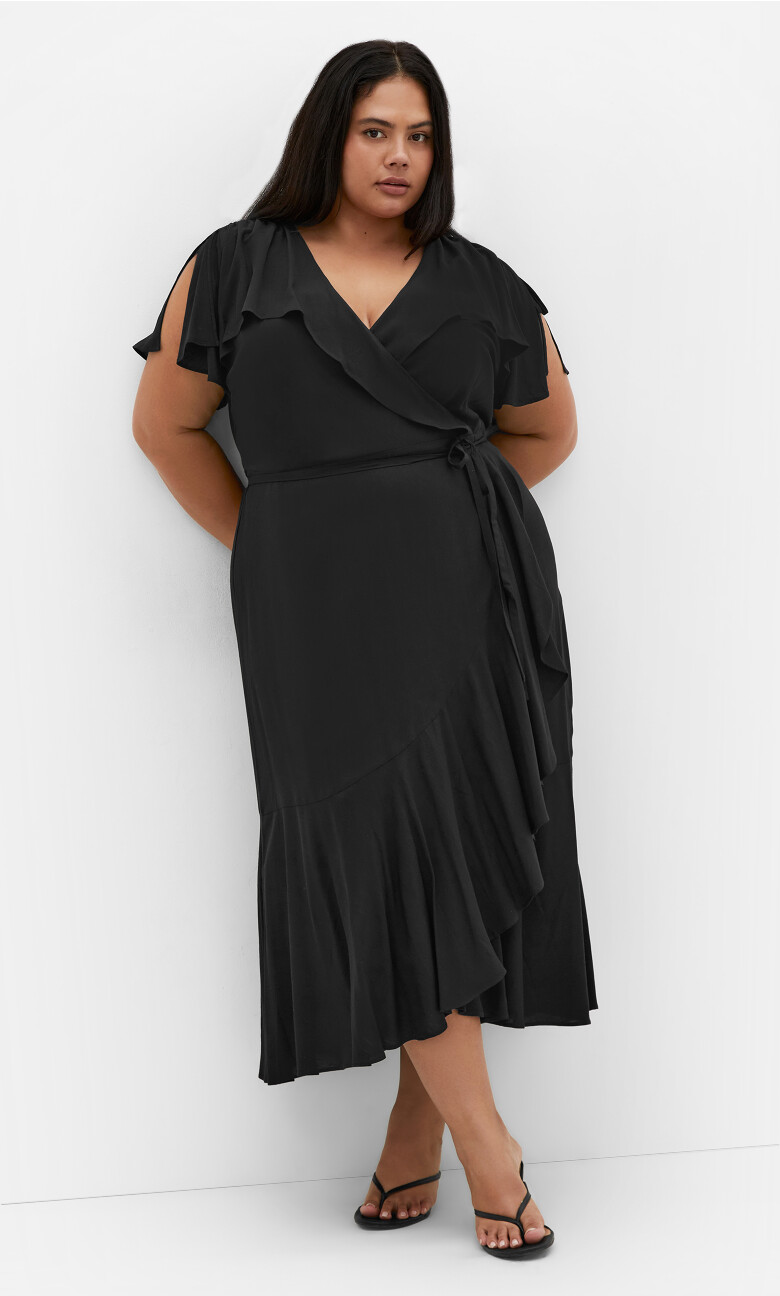 Imogen Wrap Hi-lo Dress - black