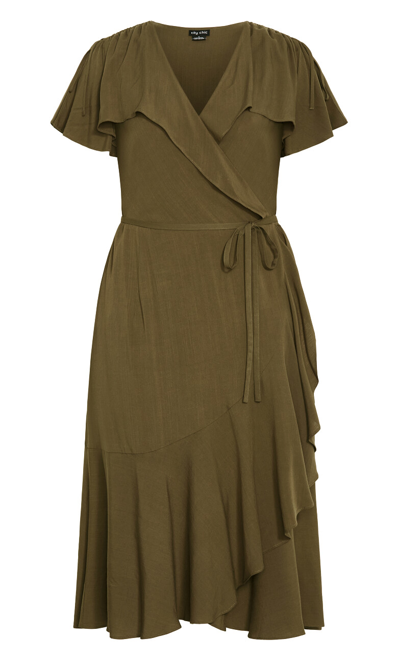 Imogen Wrap Hi-lo Dress - khaki