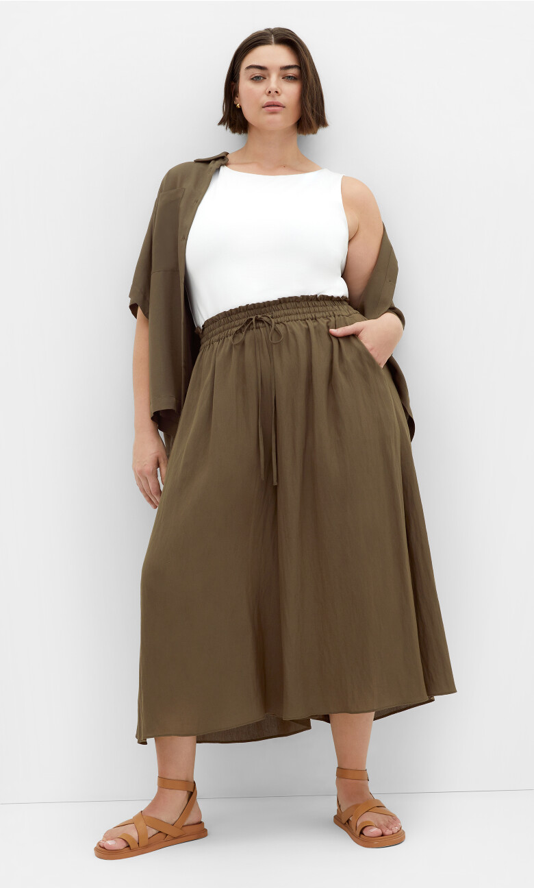 Elly Crop Pant - khaki