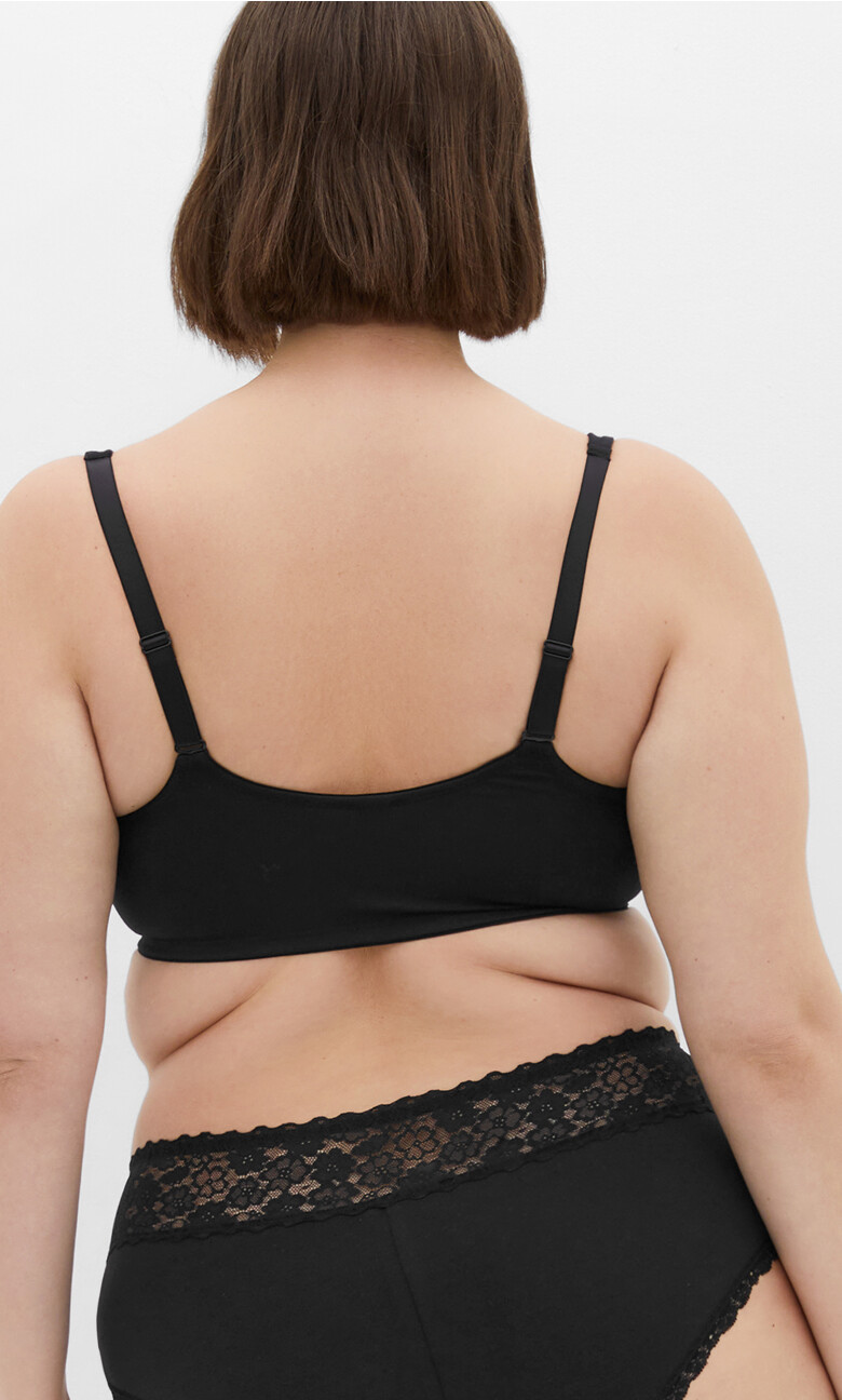 Smooth & Chic Front Close Cotton Push Up Bra - black