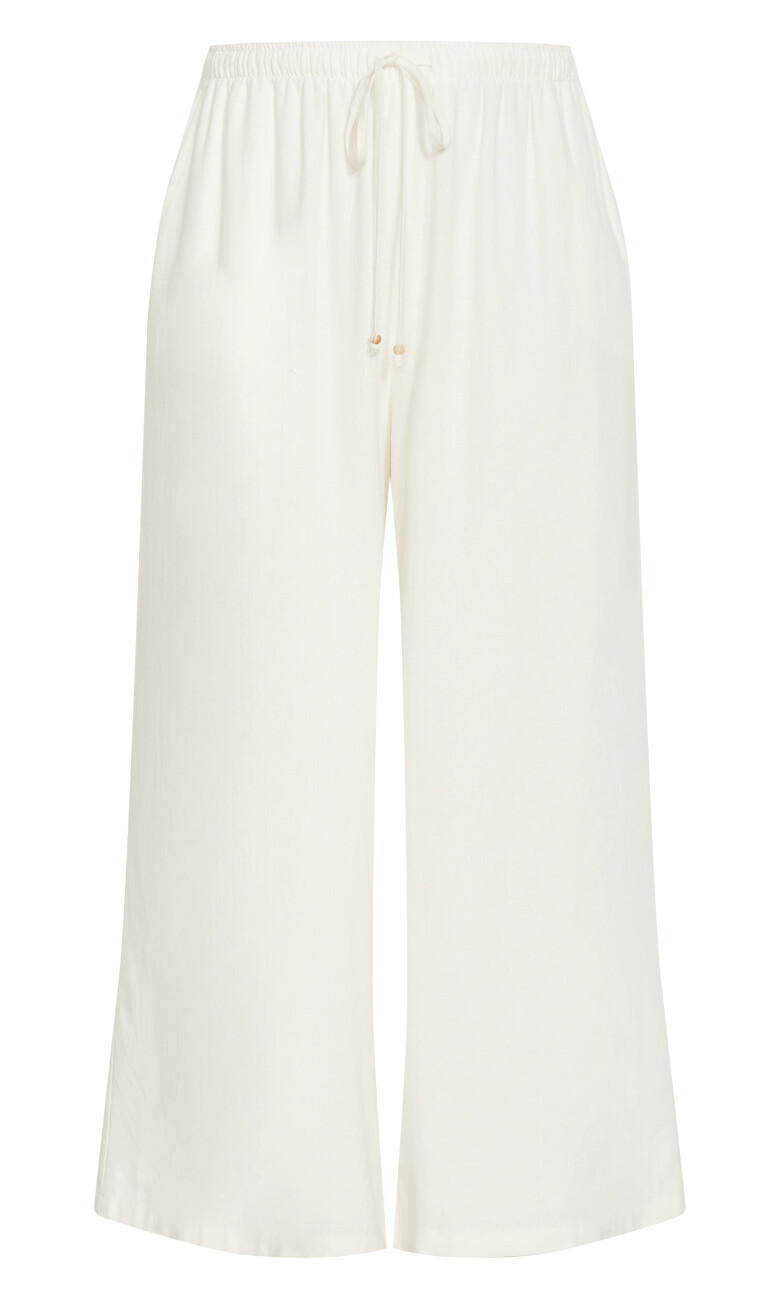 Holly Longline Linen Pant - ivory