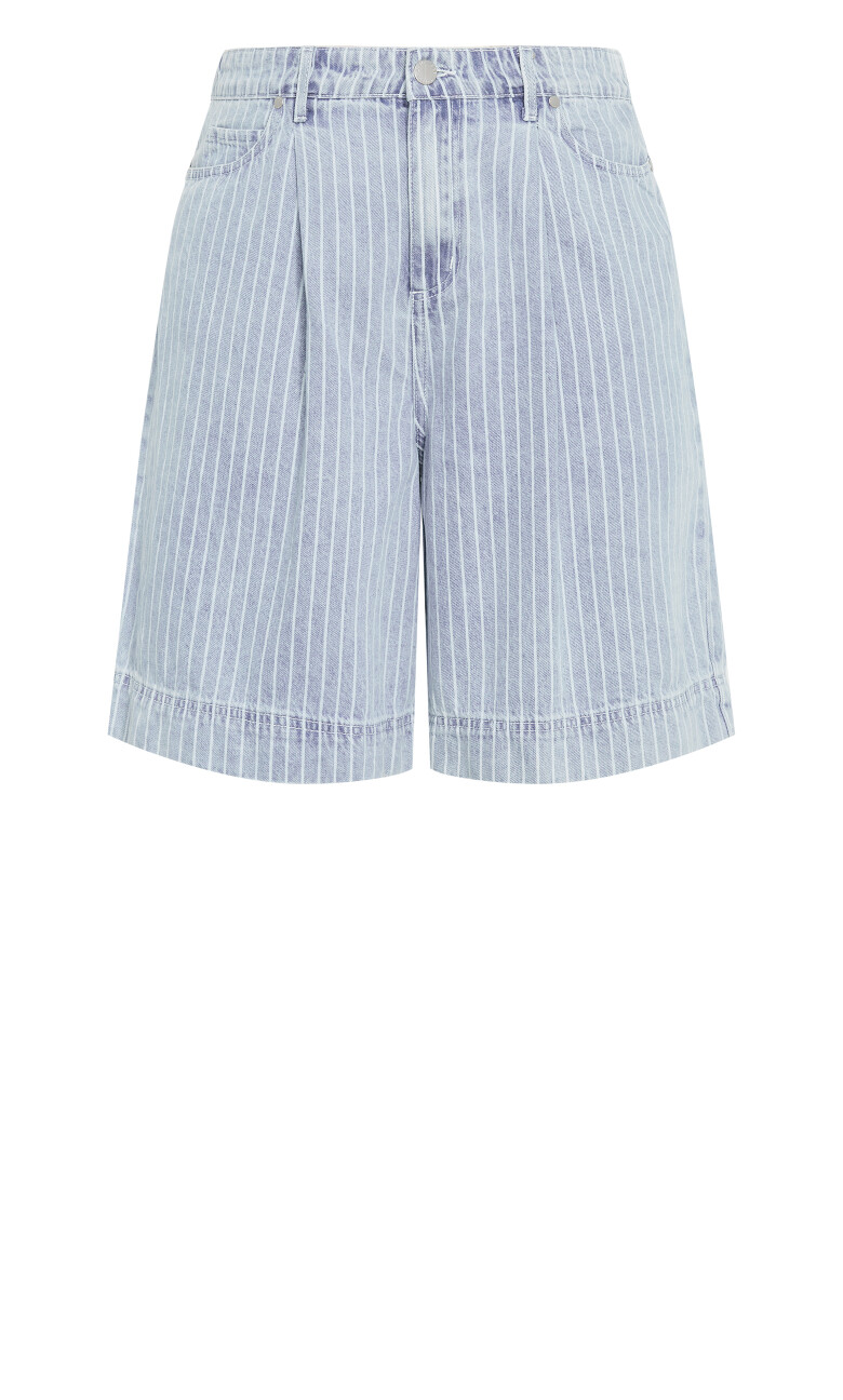 Bermuda Pinstripe Short - sky blue
