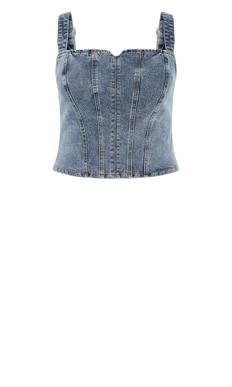 Denim Dreams Corset - mid denim