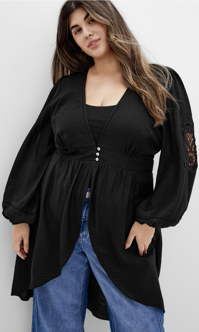 Duster Boho Jacket - black