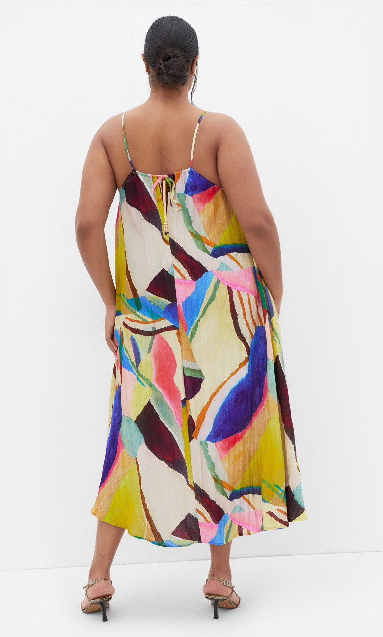 Summer Print Shift Maxi Dress - print