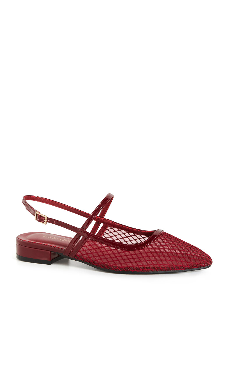 WIDE FIT Lily Mesh Flat - berry