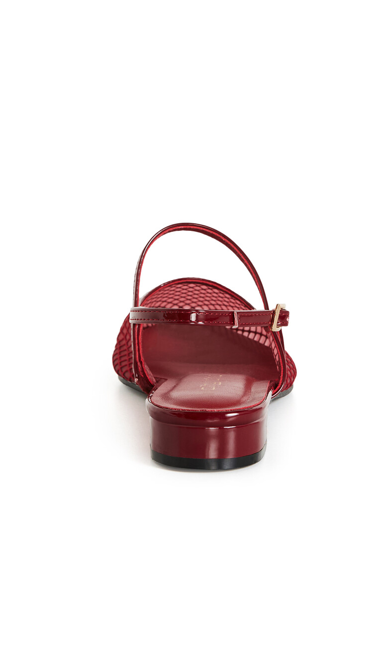 WIDE FIT Lily Mesh Flat - berry