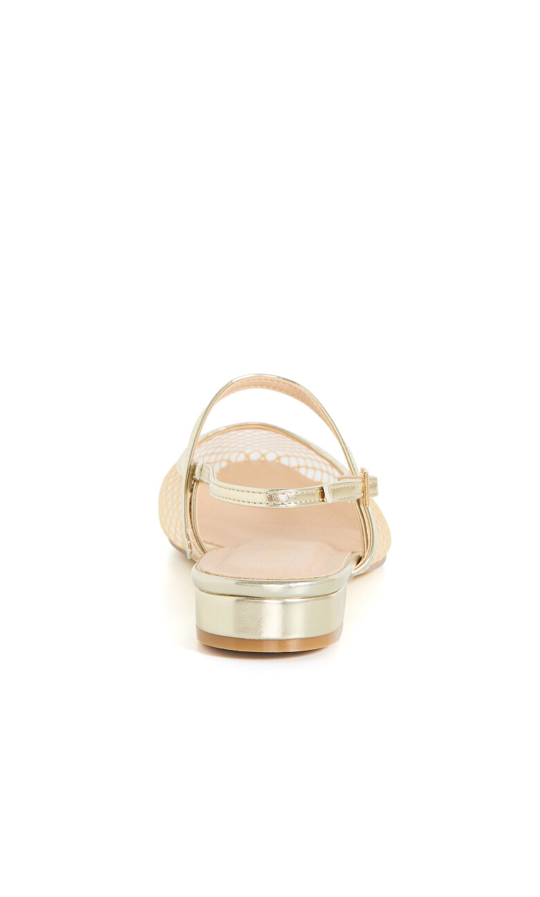 WIDE FIT Lily Mesh Flat - gold