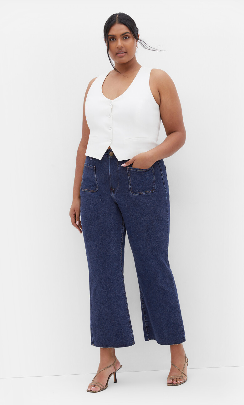 Harley Fit Ellie Wide Leg Jean - mid wash