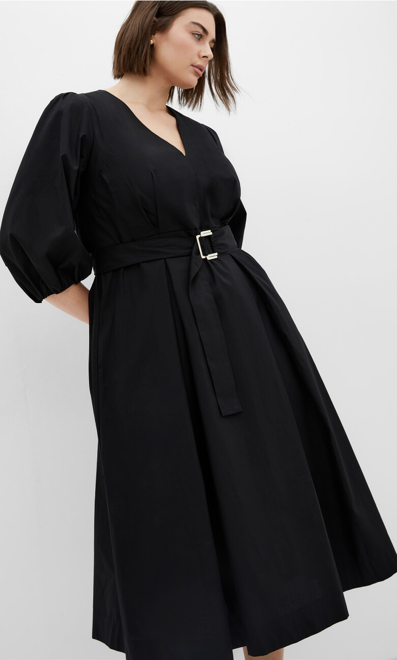 Kaiya V Neck Dress - black