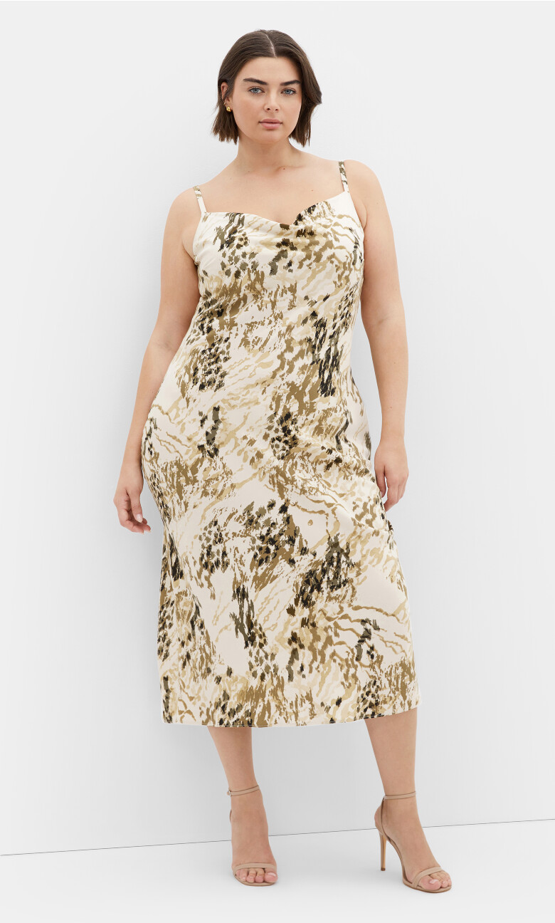Plus Size Bayley Slip Dress - Beige