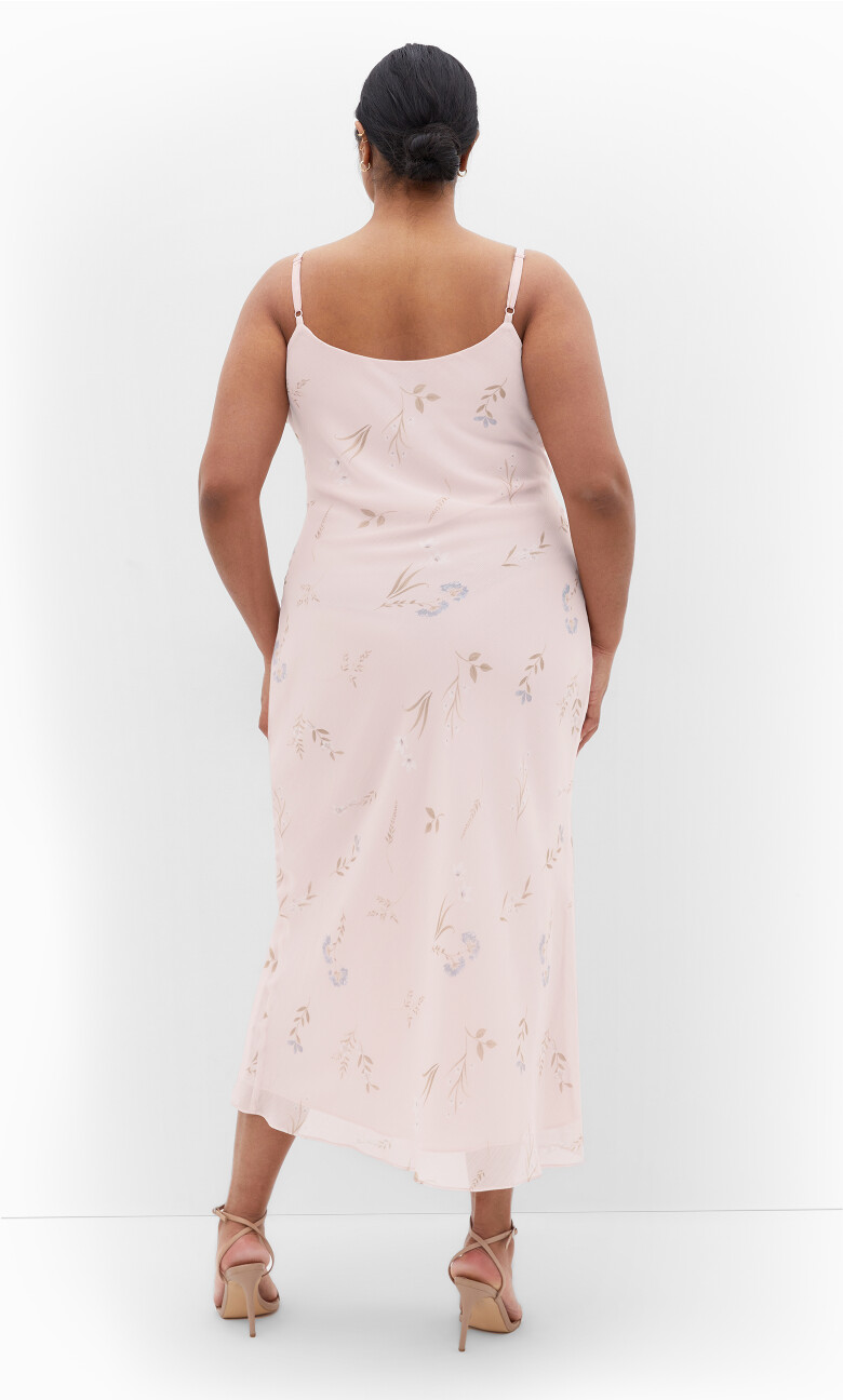 Ria Floral Print Slip Dress - pink