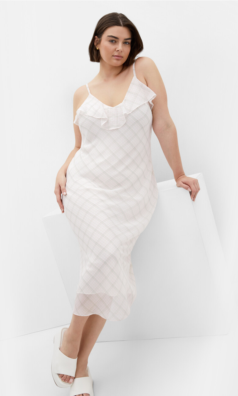 Ria Gingham Slip Dress - multi