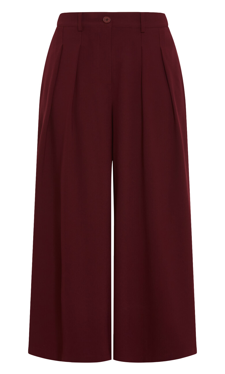 Abbie Wide Leg Pant - dark cherry