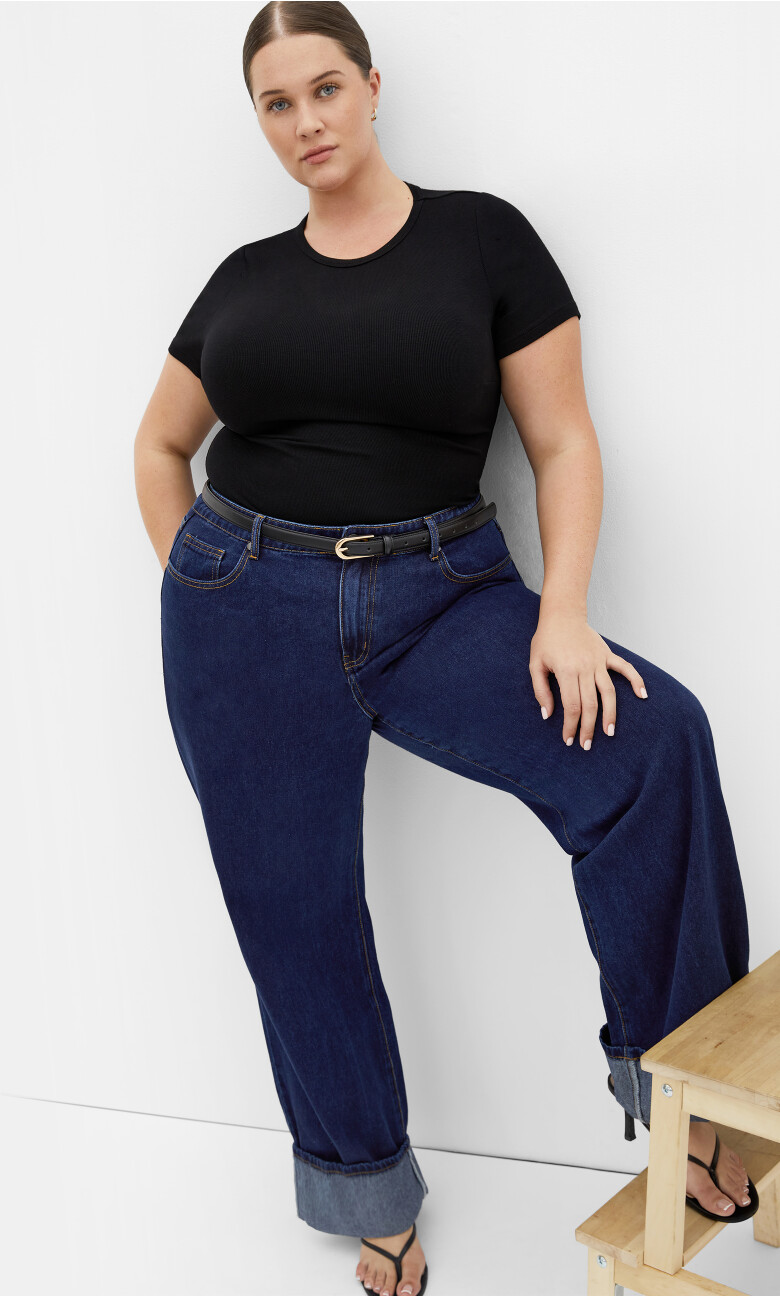 Harley Fit Bella Wide Leg Jean - dark wash
