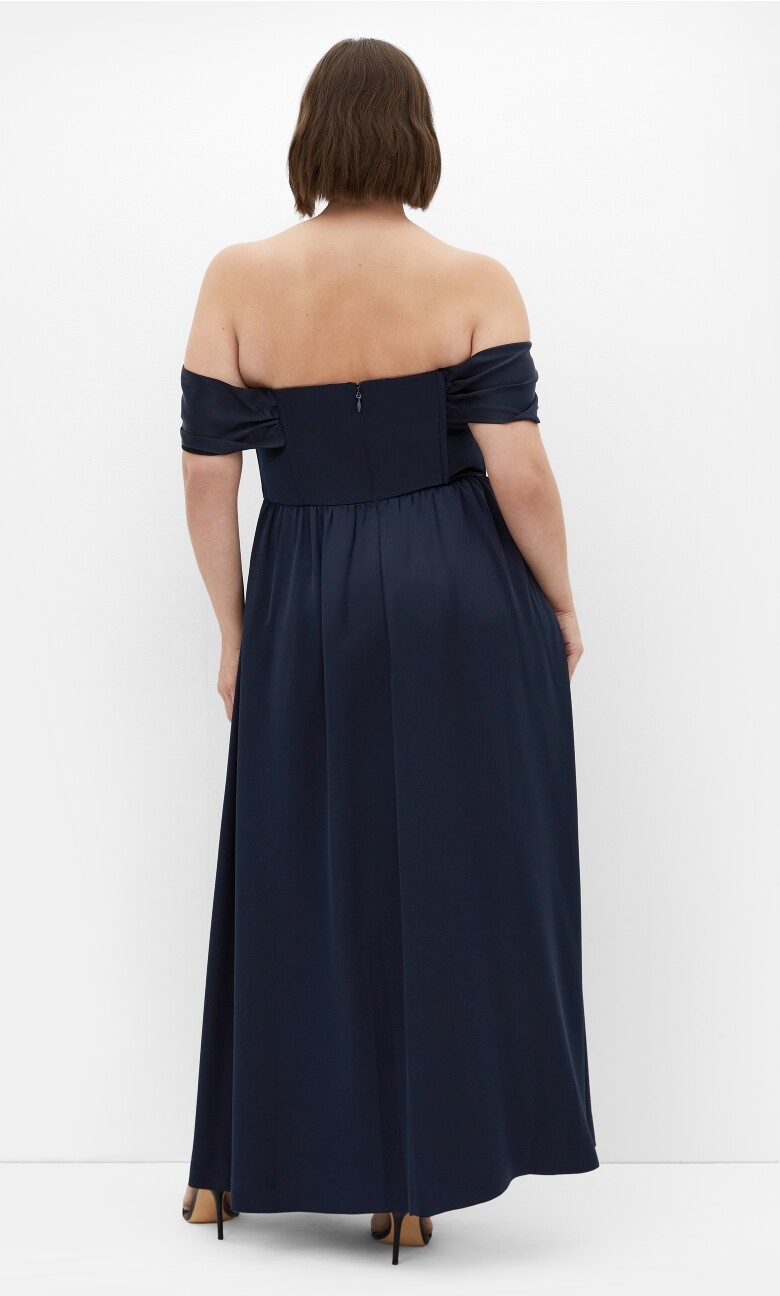 Angel Love Off Shoulder Maxi Dress - navy