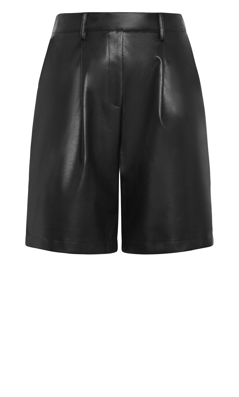 Jessa Faux Leather Short - black