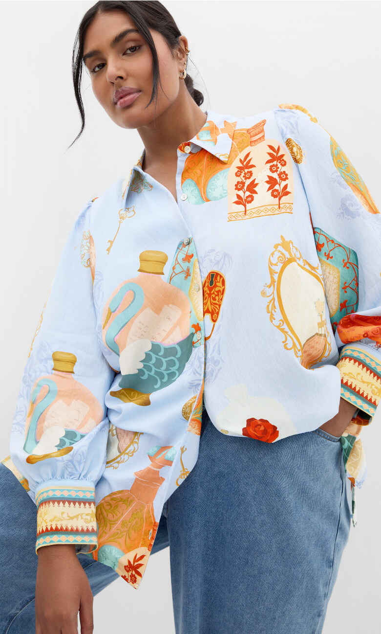 Plus Size Refined Beauty Shirt - baby blue