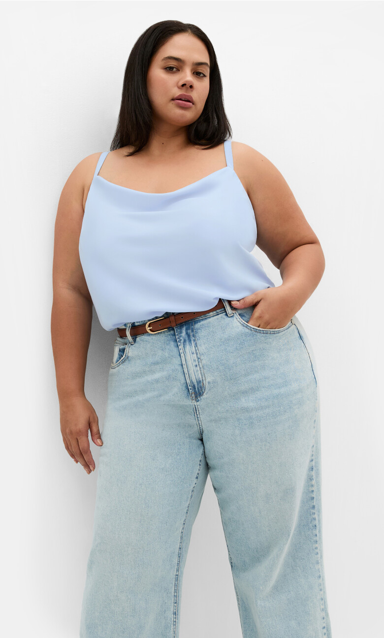Cowl Neck Cami - sky blue